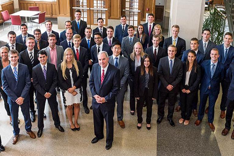 Group photo of students from the Kelley School of Business workshops.