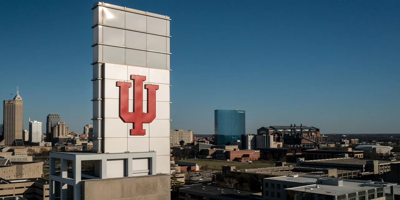 IU trident on the campus center