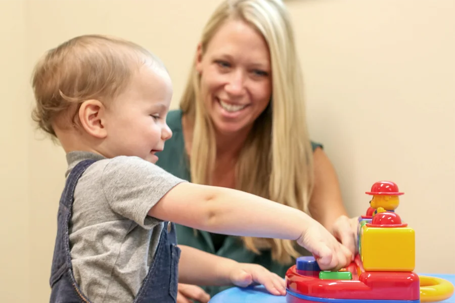 Rebecca McNally Keehn, PhD, at an Early Autism Evaluation Hub clinic