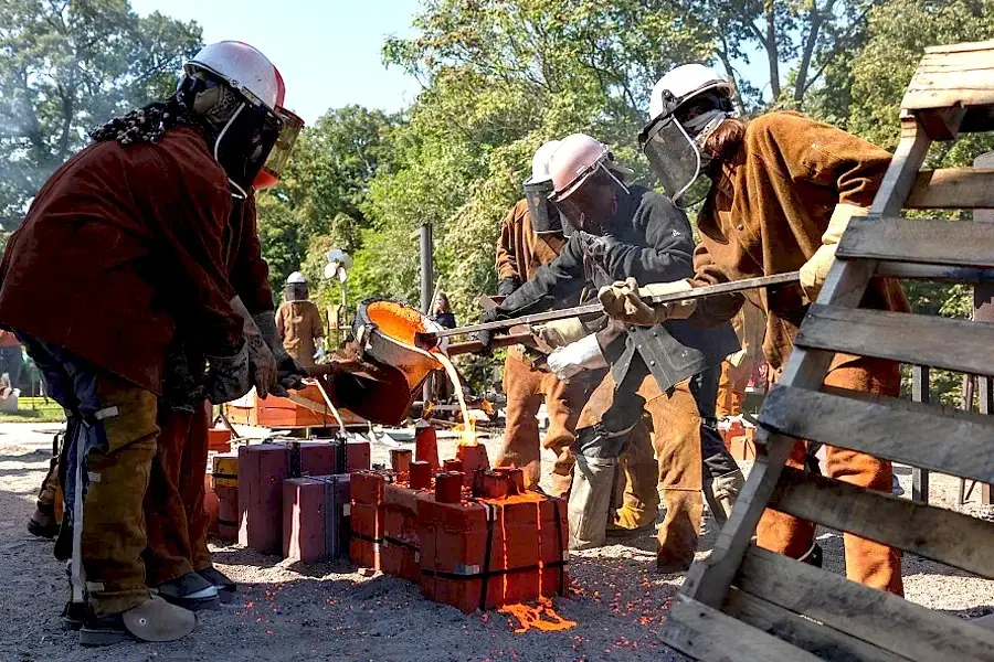 The National Sculpture Society held at the Herron School of Art and Design at IU Indianapolis included an iron pour at the Indianapolis Art Center.