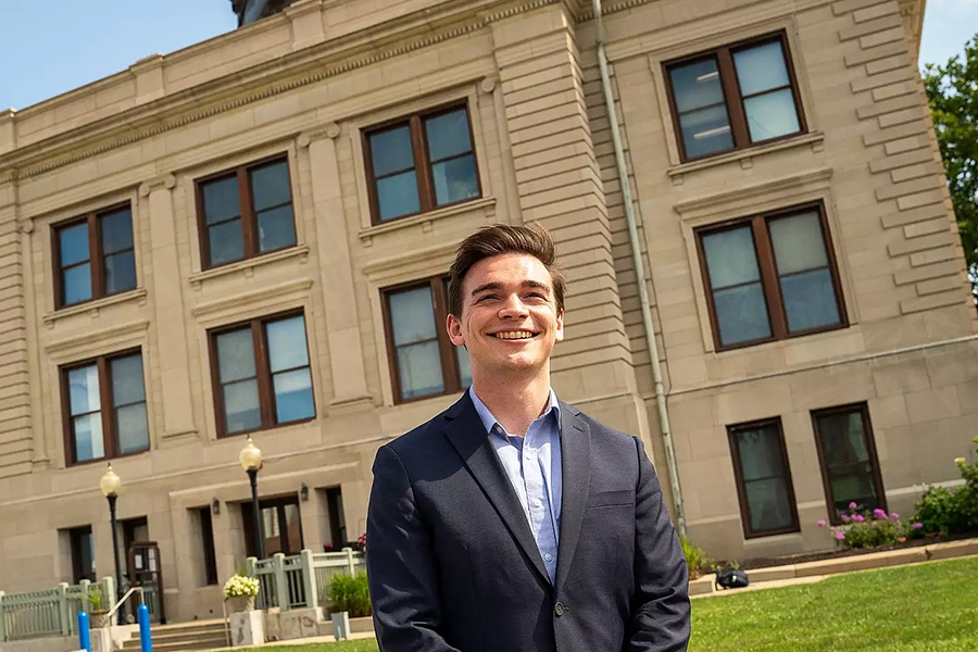 Ben Batchelder, a graduate student at the Maurer School of Law, clerked at the Owen County Courthouse this summer as part of the Rural Justice Initiative.